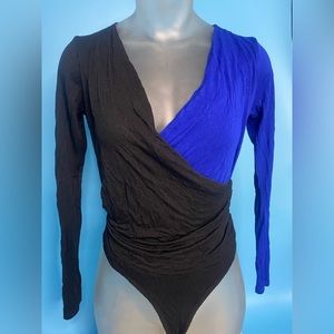 Half black half blue leotard